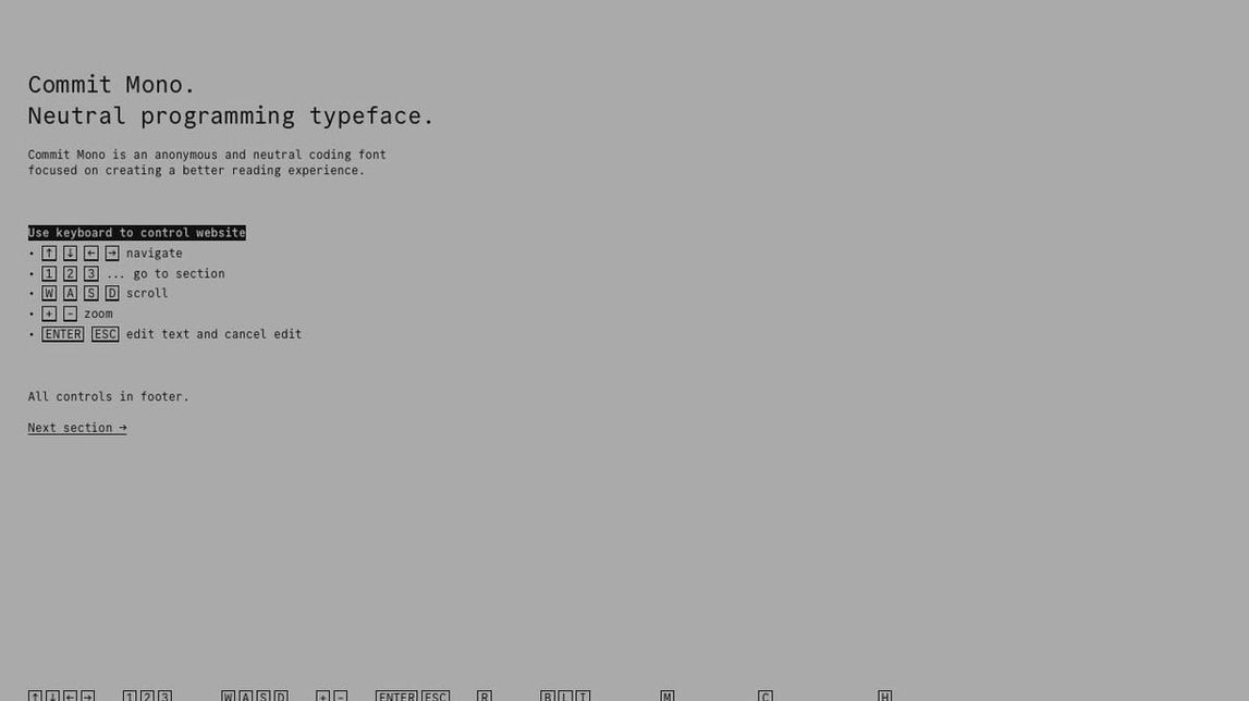 Screenshot of Commit Mono