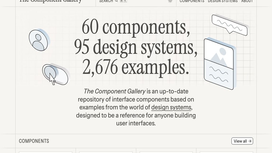 Screenshot of The Component Gallery
