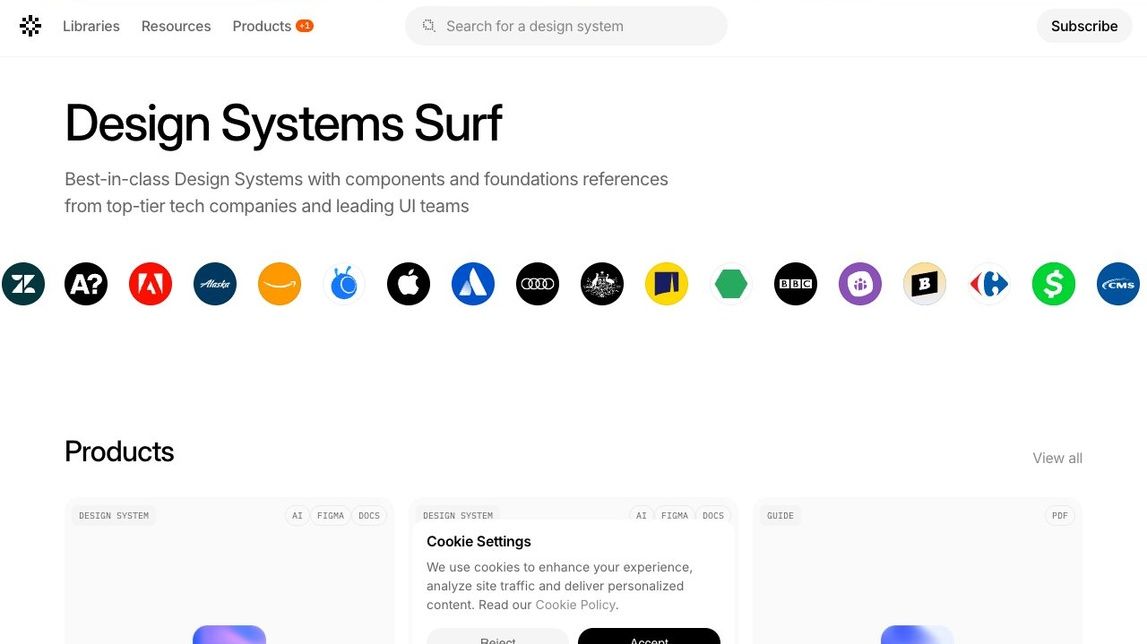 Screenshot of Design Systems Surf