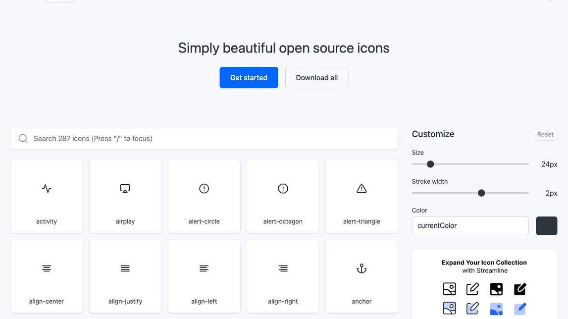 Screenshot of Feder Icons