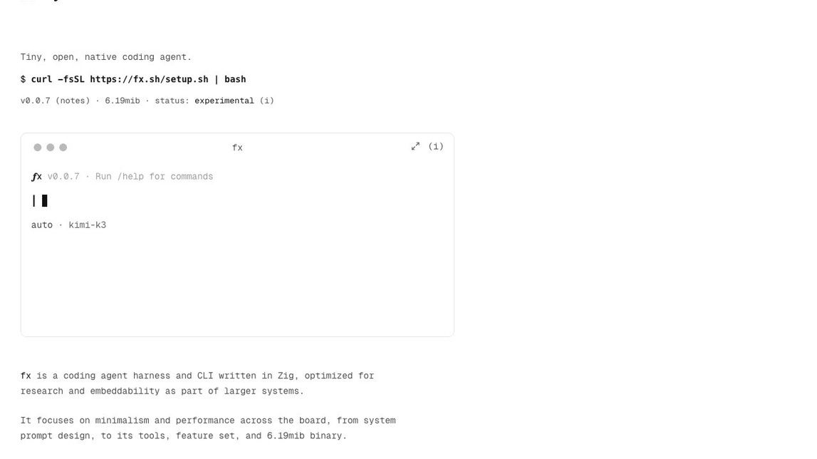 Screenshot of fx