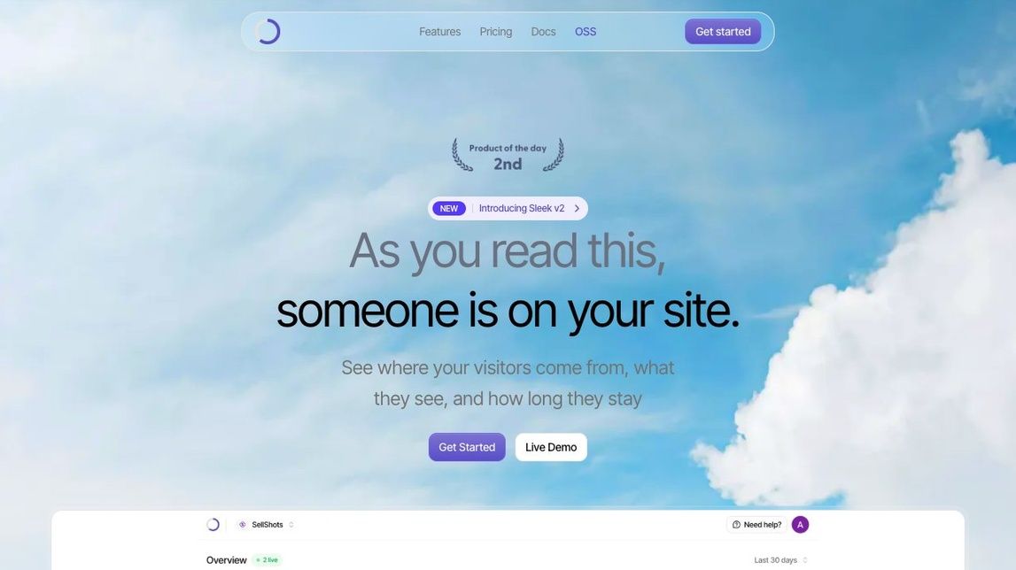 Screenshot of Sleek Analytics