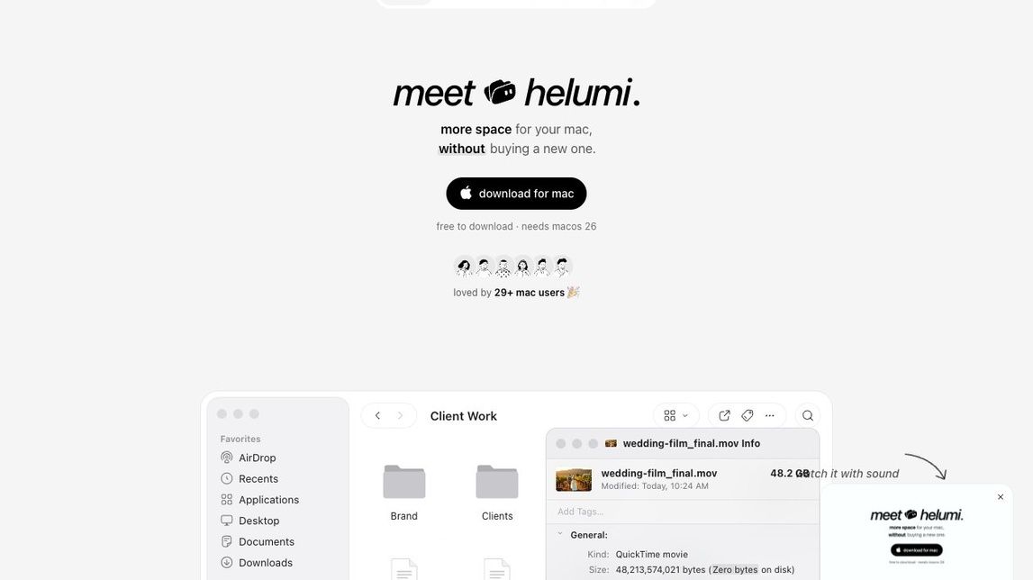 Screenshot of helumi
