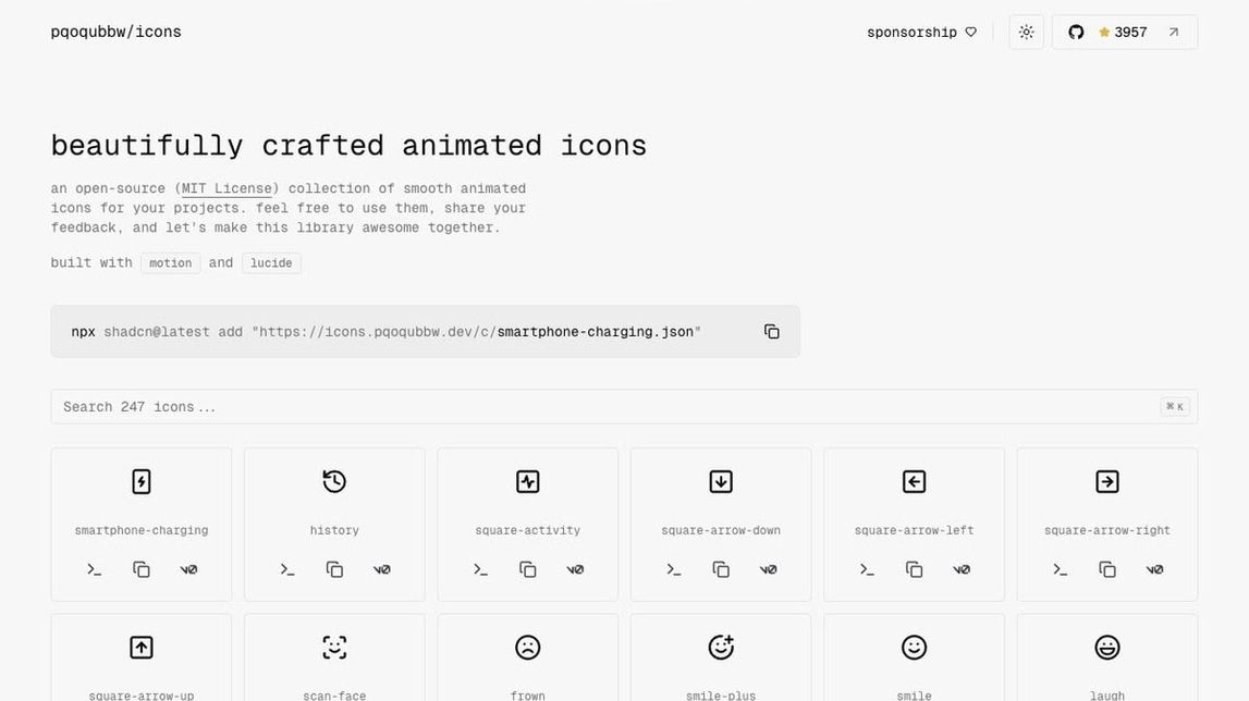 Screenshot of pqoqubbw/icons