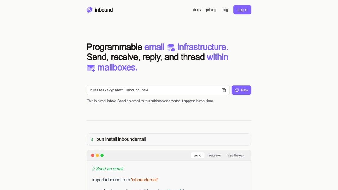 Screenshot of inbound