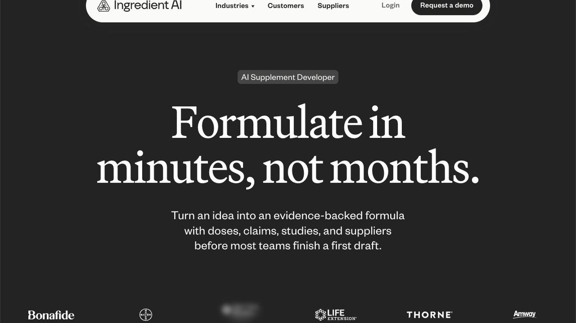 Screenshot of IngredientAI