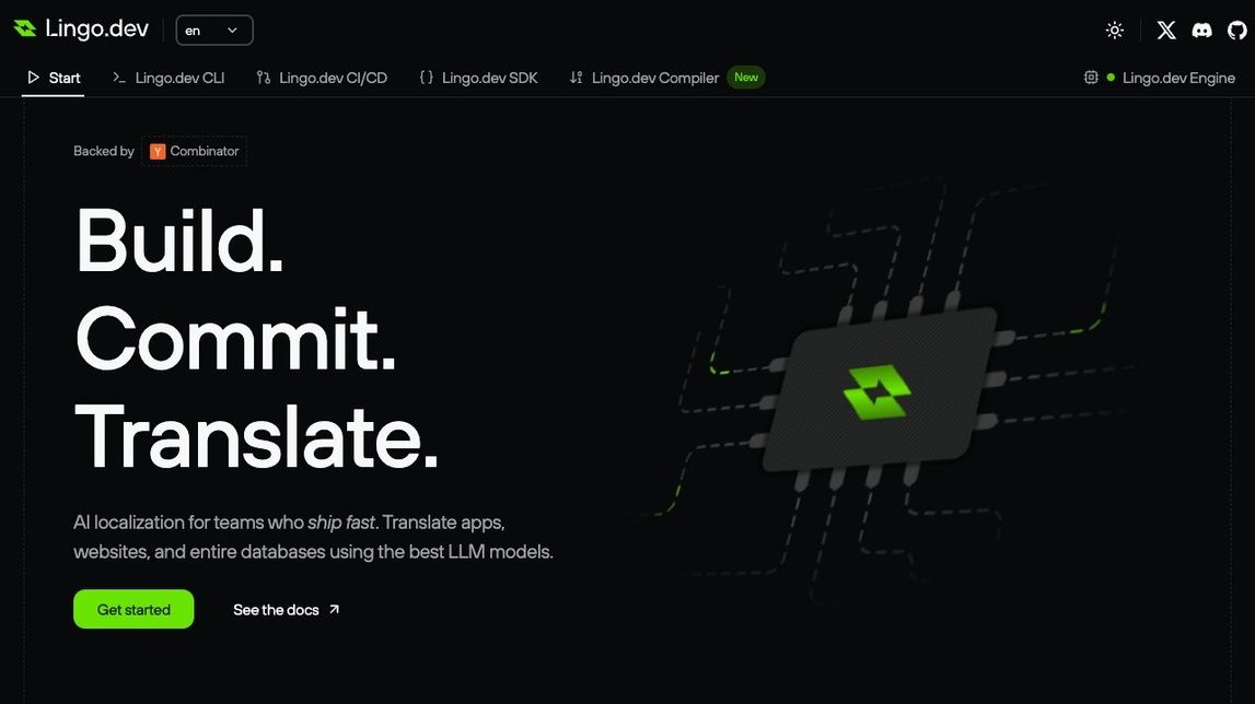 Screenshot of Lingo.dev - Automated AI localization for web and mobile apps