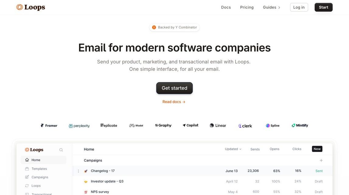 Screenshot of Loops - The email platform built for SaaS