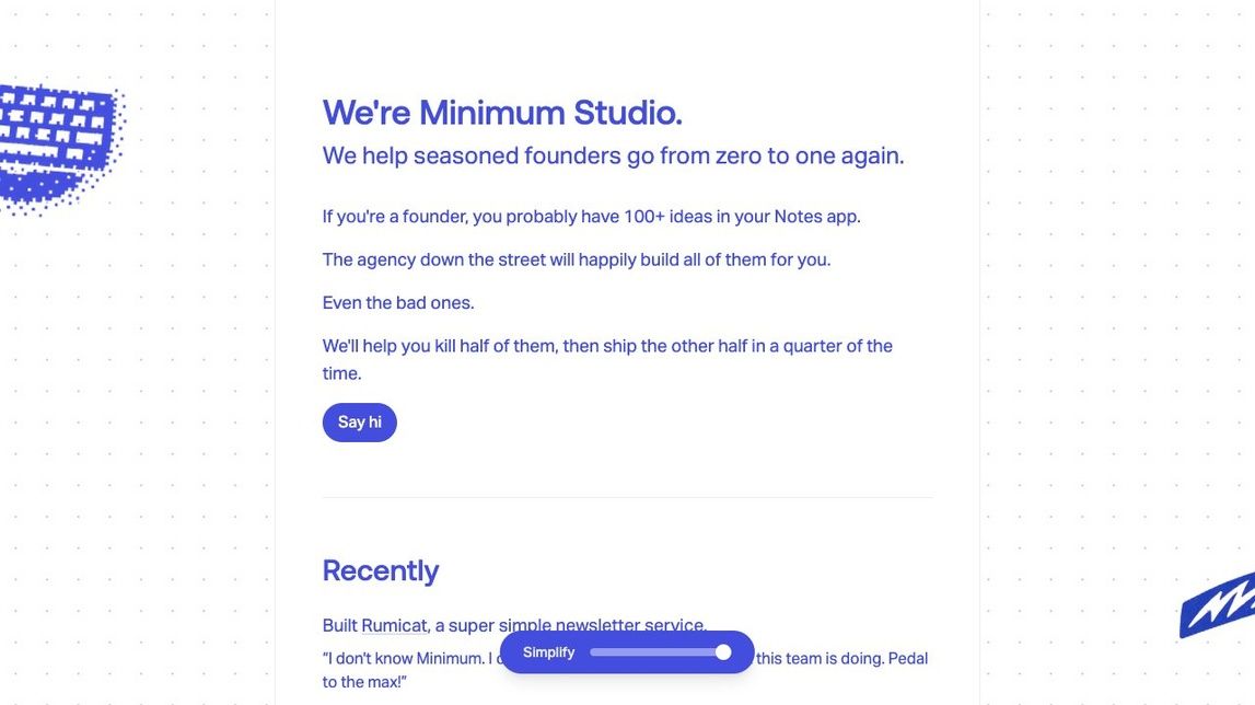 Screenshot of Minimum Studio