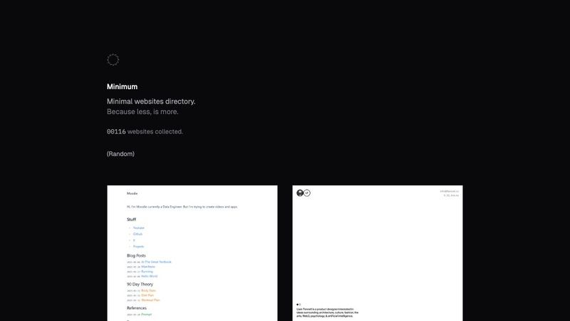 Minimum: Minimal Websites Directory