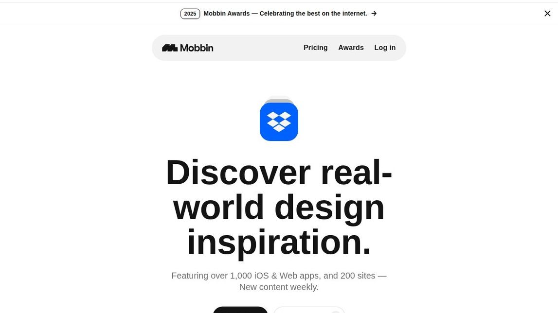 Screenshot of Mobbin