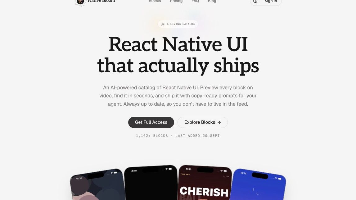 Screenshot of Native Bloom