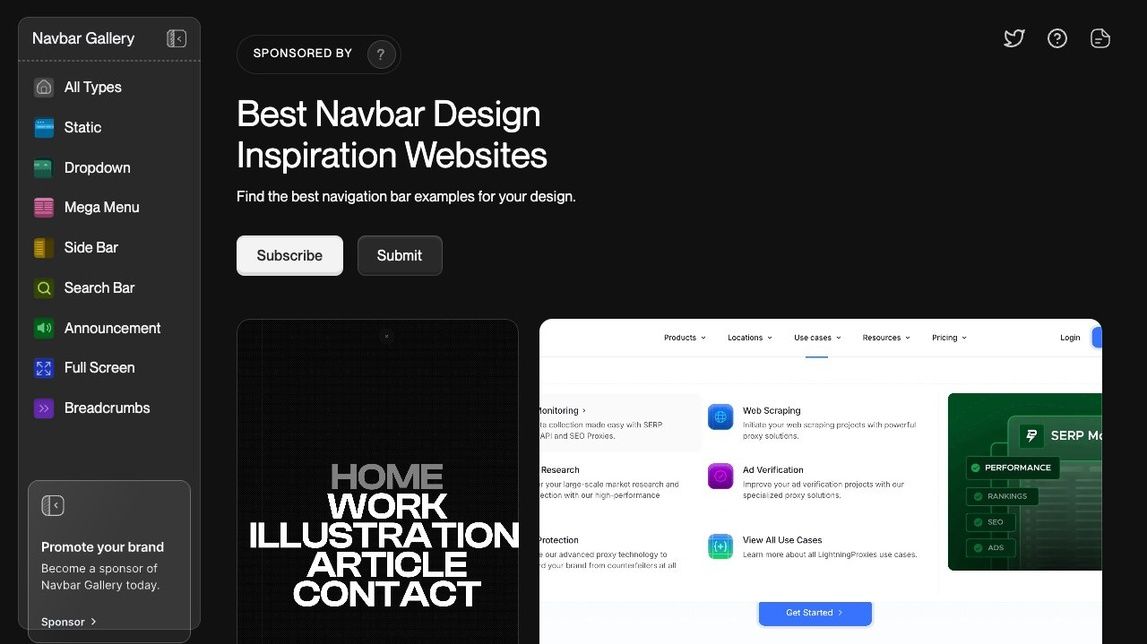 Screenshot of Navbar Gallery