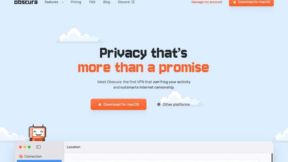 Screenshot of Obscura VPN
