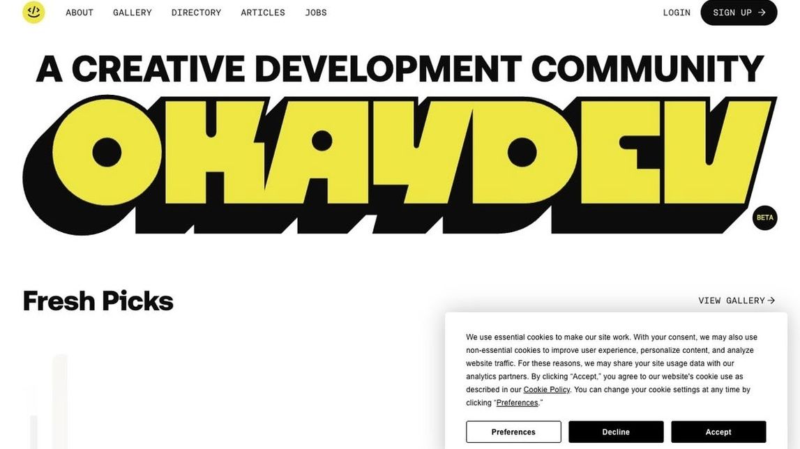 Screenshot of OKAY dev