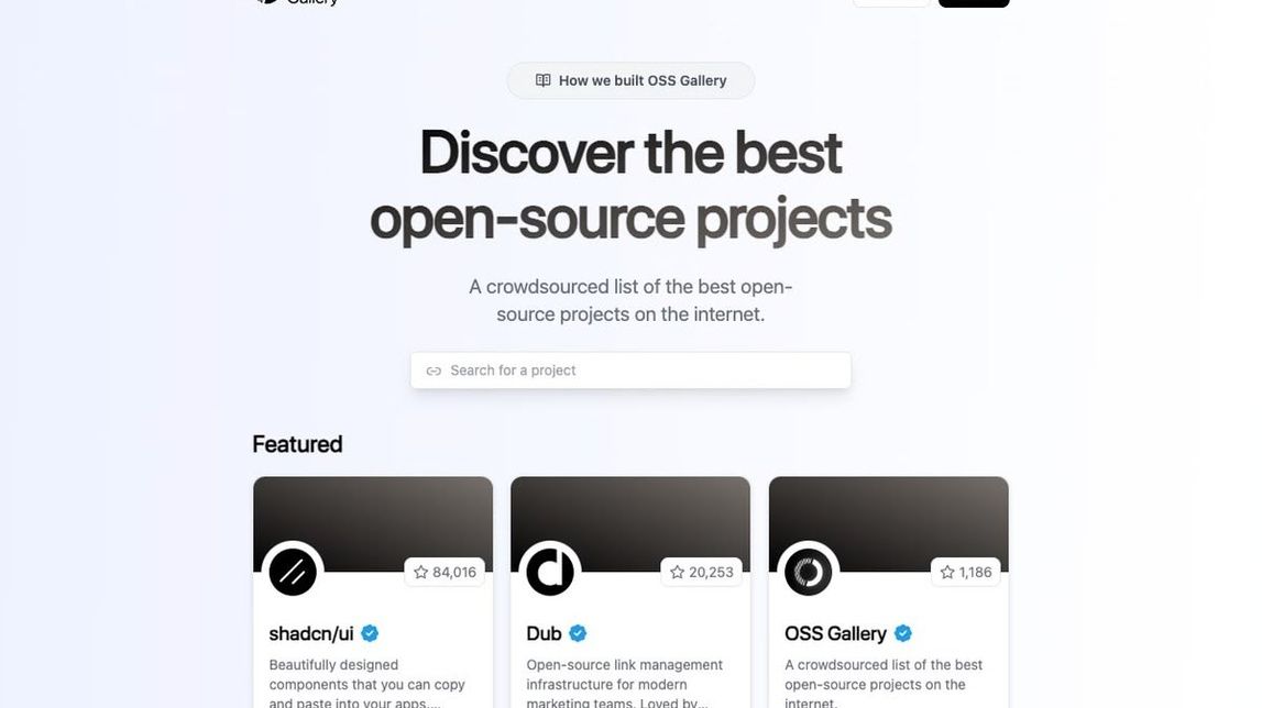 Screenshot of OSS Gallery