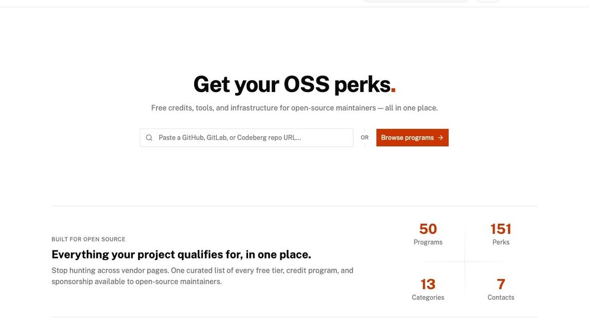 Screenshot of OSS Perks