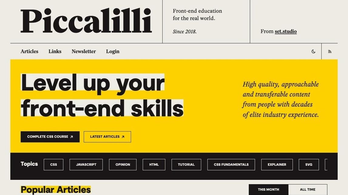 Screenshot of Piccalilli