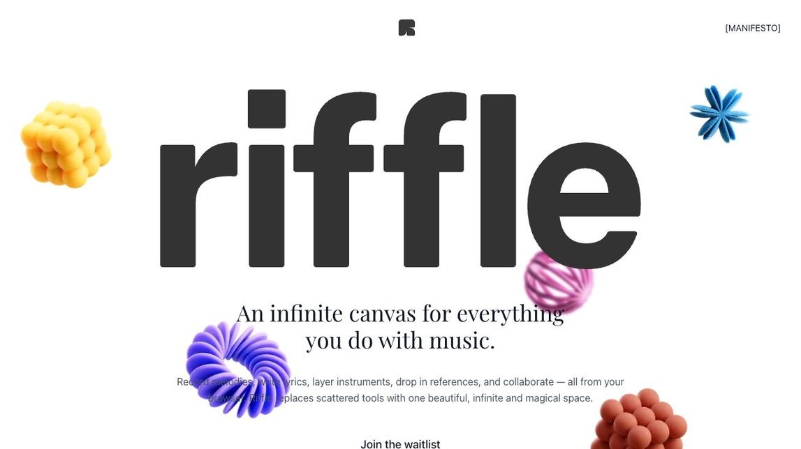 Screenshot of Riffle | An infinite collaborative canvas for music