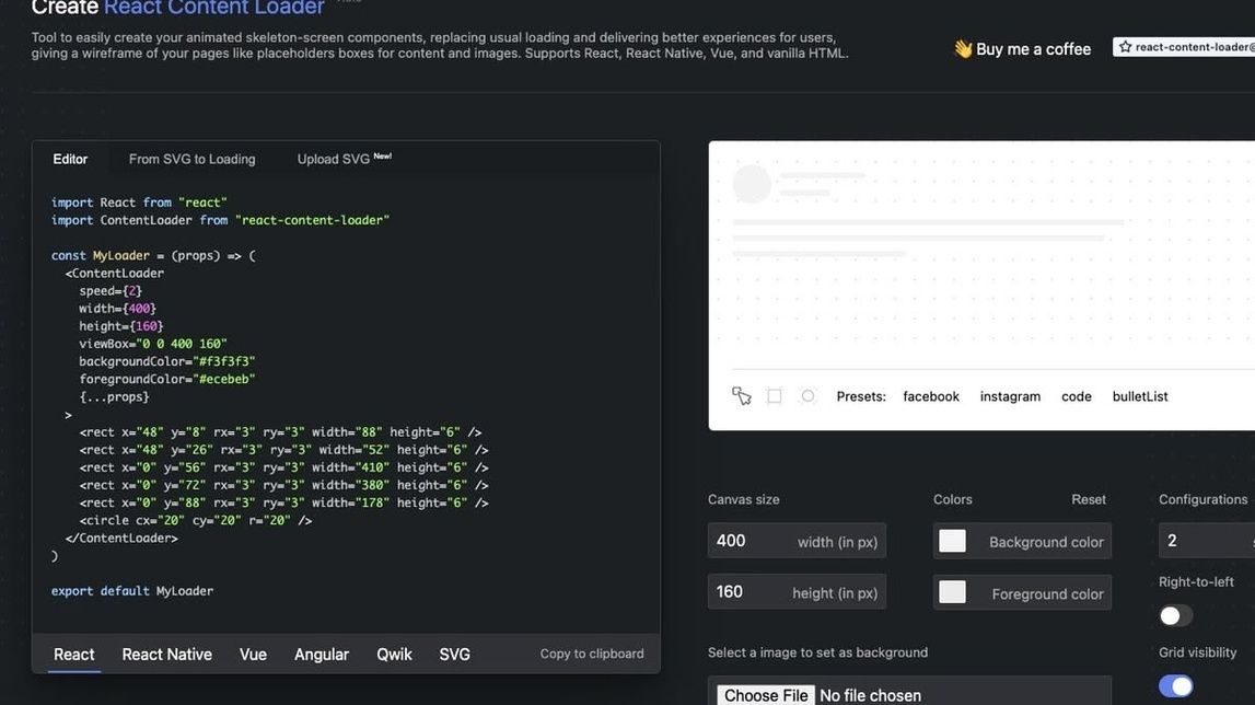 Screenshot of React Skeleton