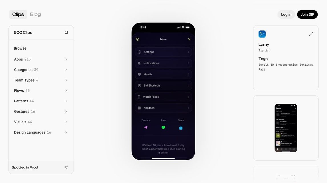 Screenshot of Spotted in Prod