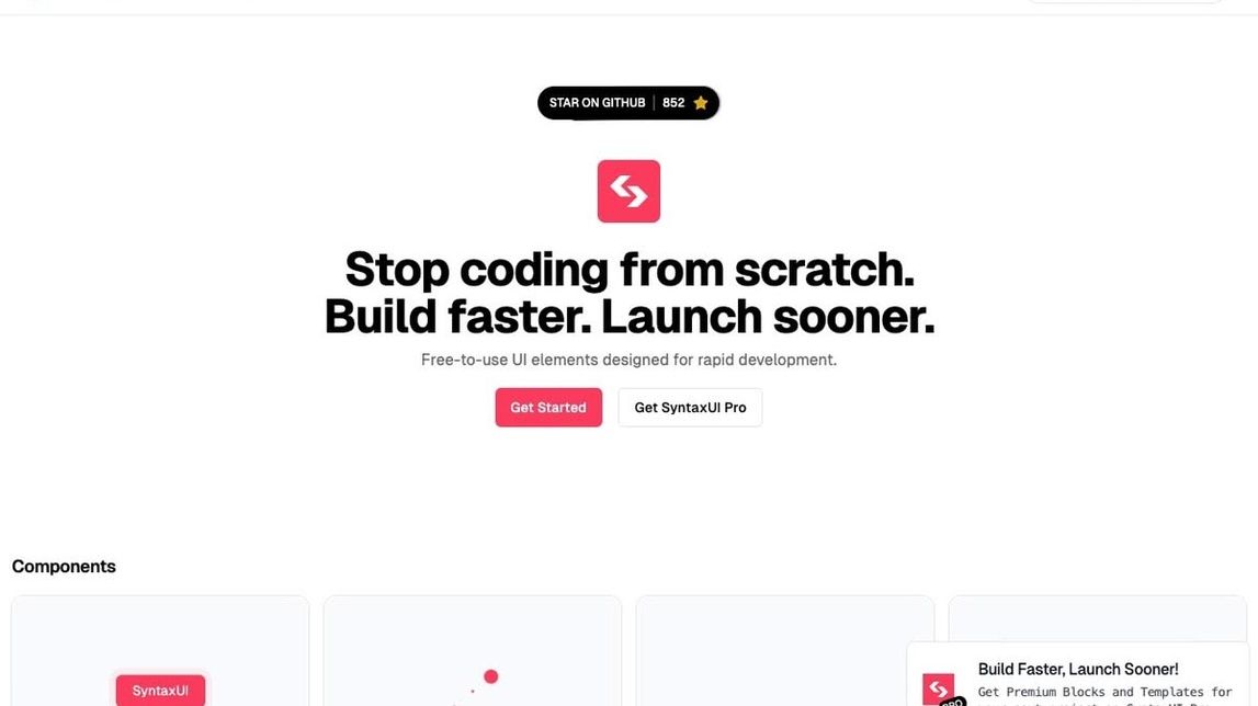 Screenshot of SyntaxUI