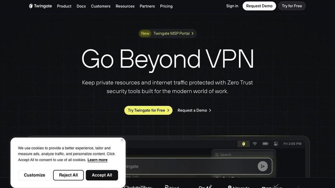 Screenshot of Twingate