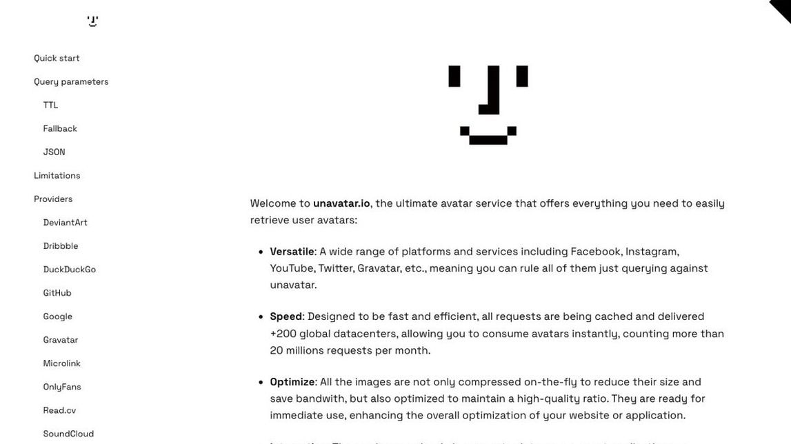 Screenshot of unavatar