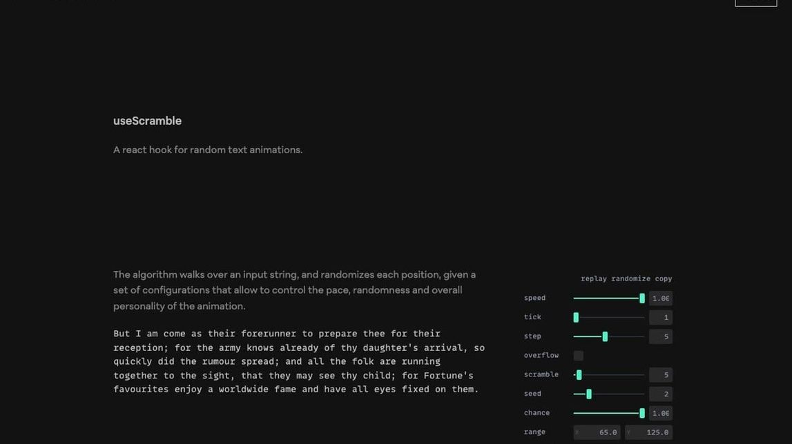 Screenshot of useScramble