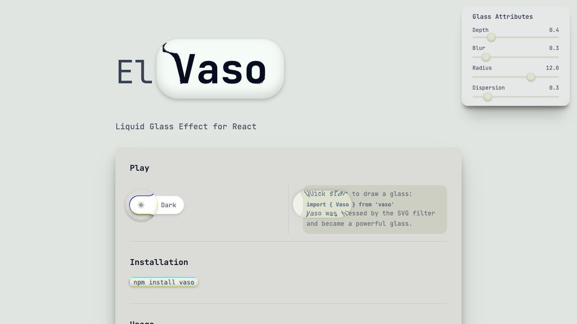 Screenshot of Vaso