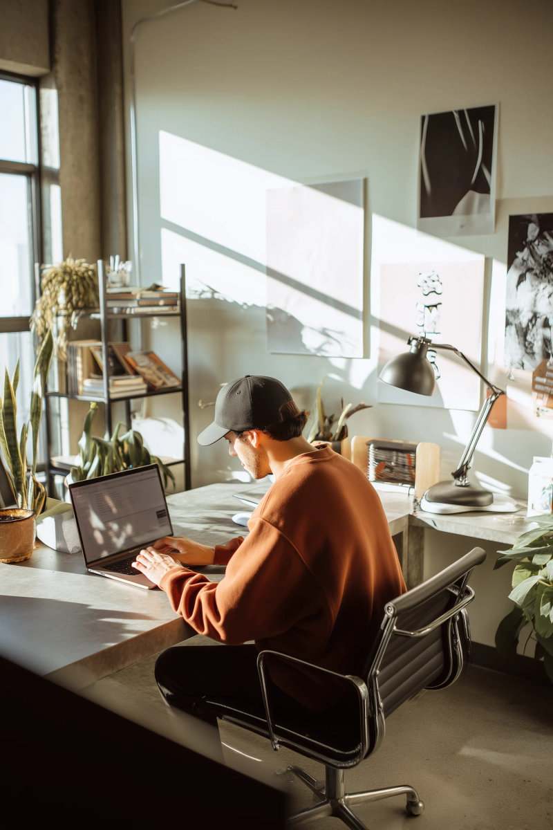 Designer working on user interface