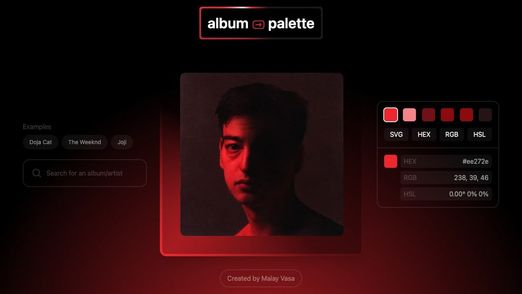 album → palette