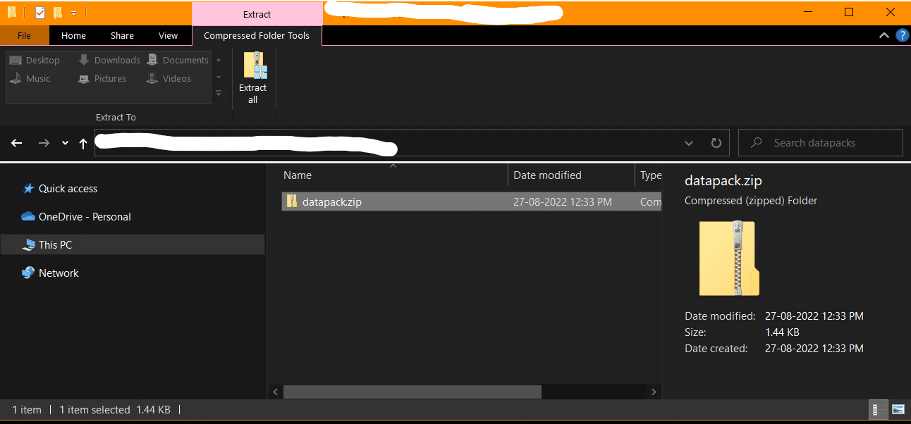 Unzip file
