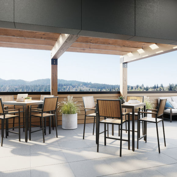 Ferry Street Flats Eugene OR Student Housing Rooftop Patio 3D Rendering