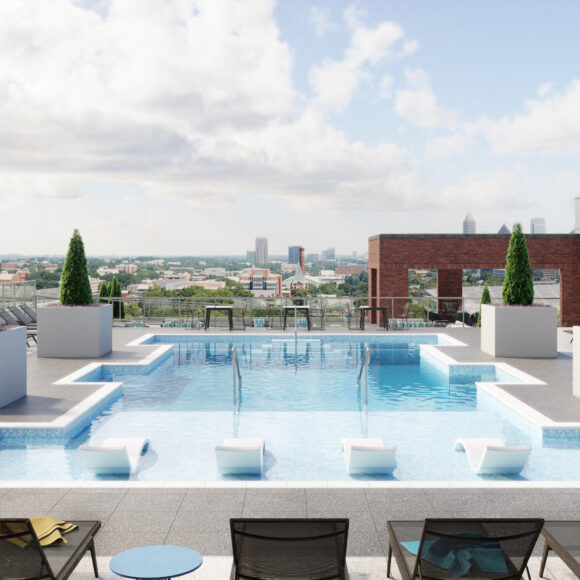 Inspire Atlanta GA Student Housing Rooftop Rooftop Pool 2 3D Rendering