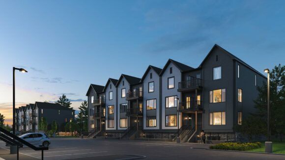 Marquis Moder Towns Guelph ON Luxury Multifamily Exterior Evening