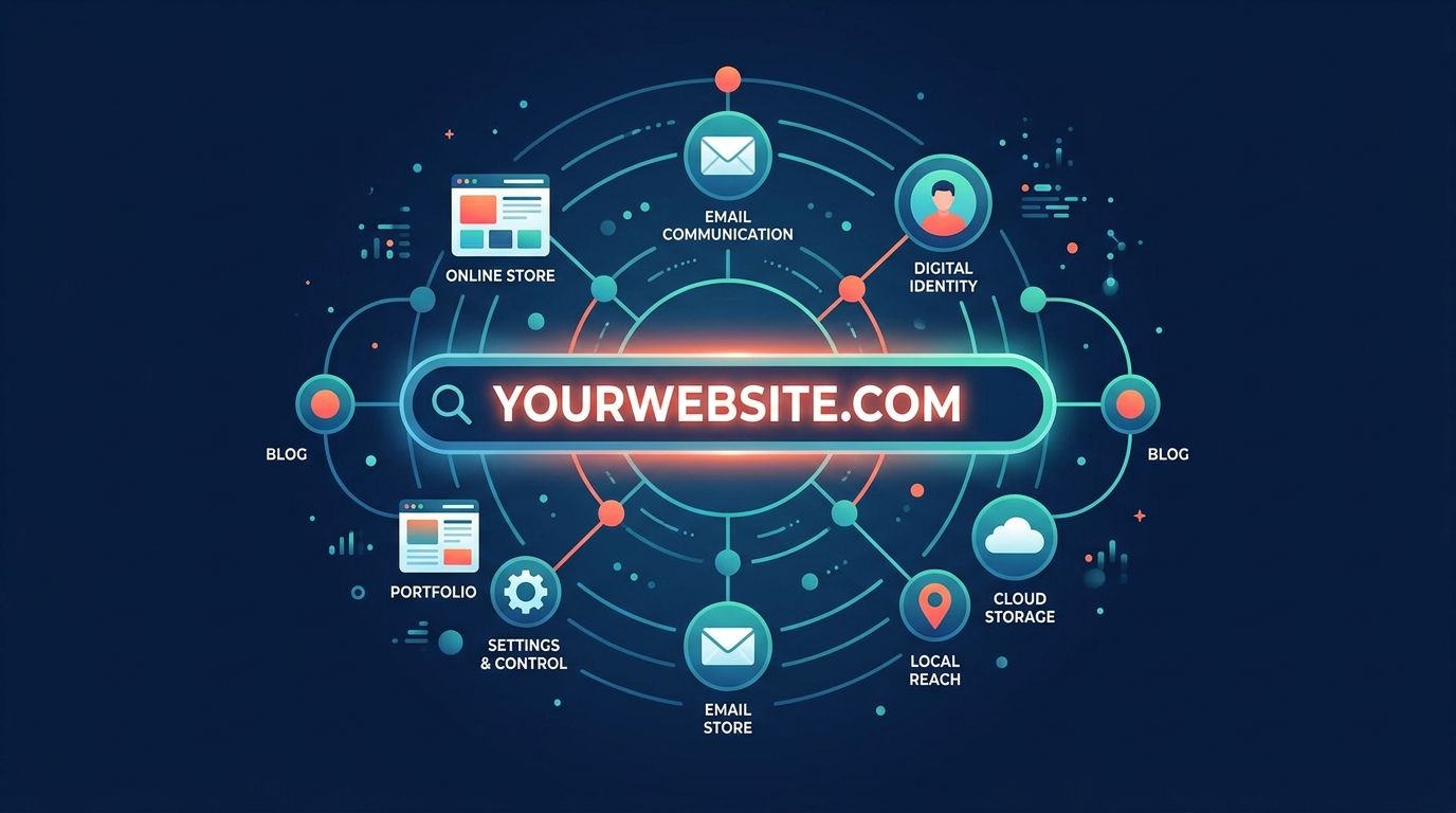 What is a domain name and how does it differ from a URL
