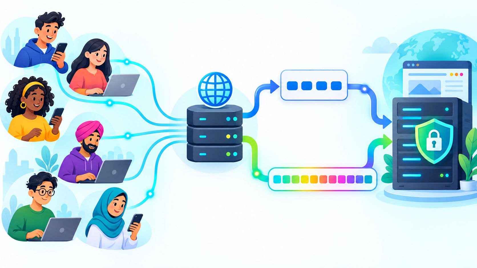Visitantes diversos usan rutas paralelas IPv4 e IPv6 para llegar al mismo sitio web seguro