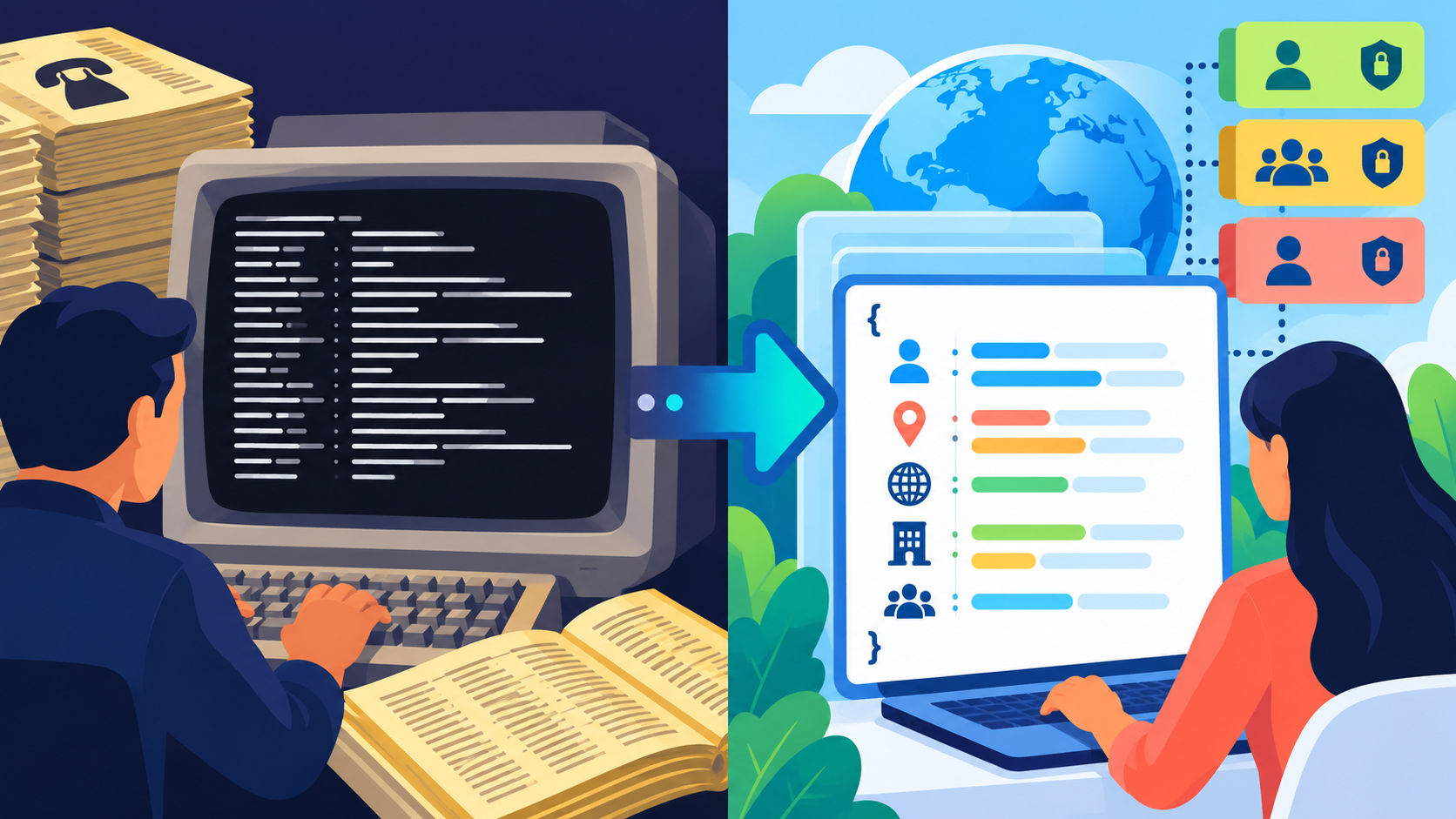 Directorio WHOIS clásico basado en texto que se transforma en una respuesta RDAP estructurada y segura