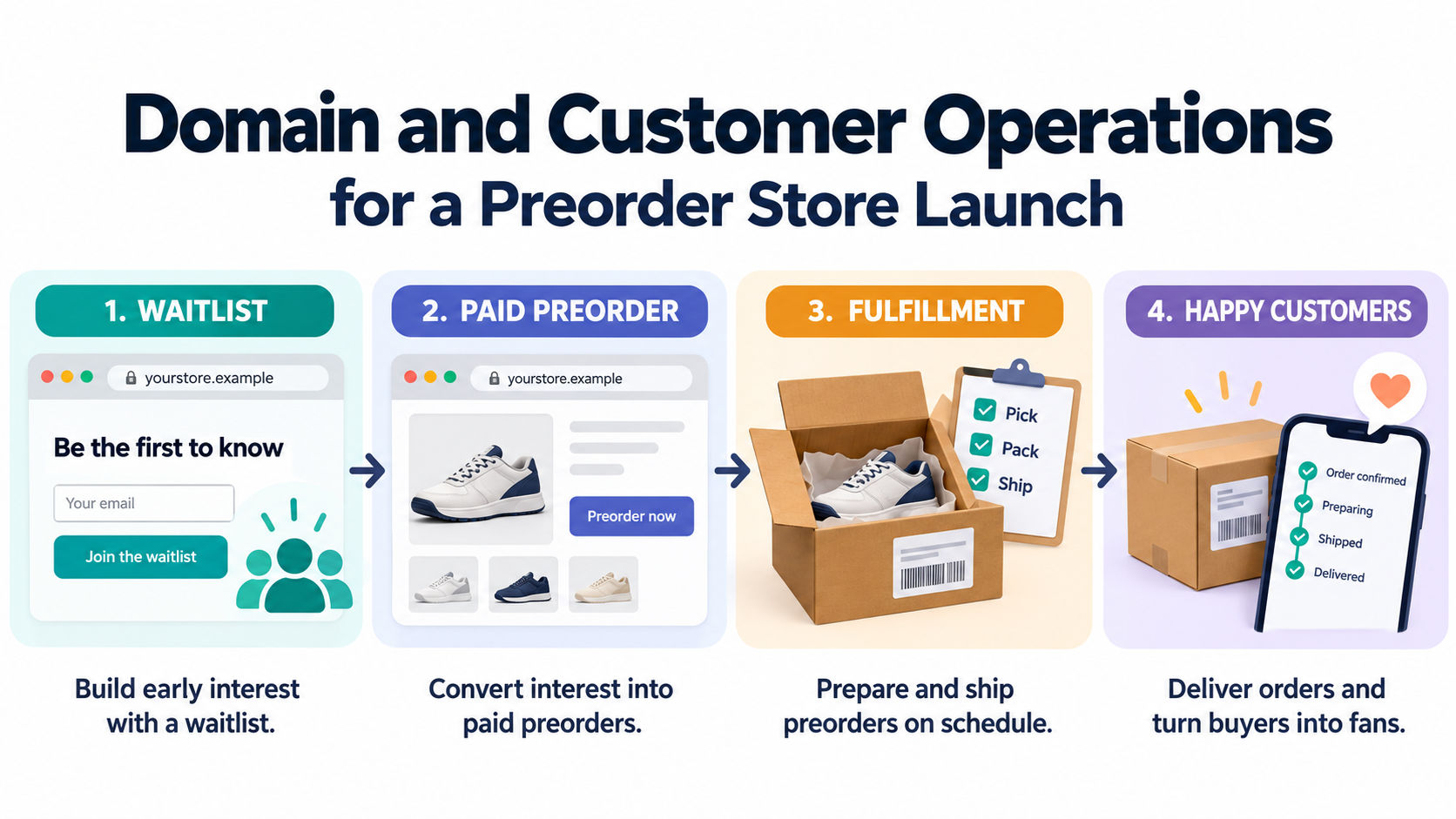 Separate a waitlist from a paid preorder and subsequent fulfillment