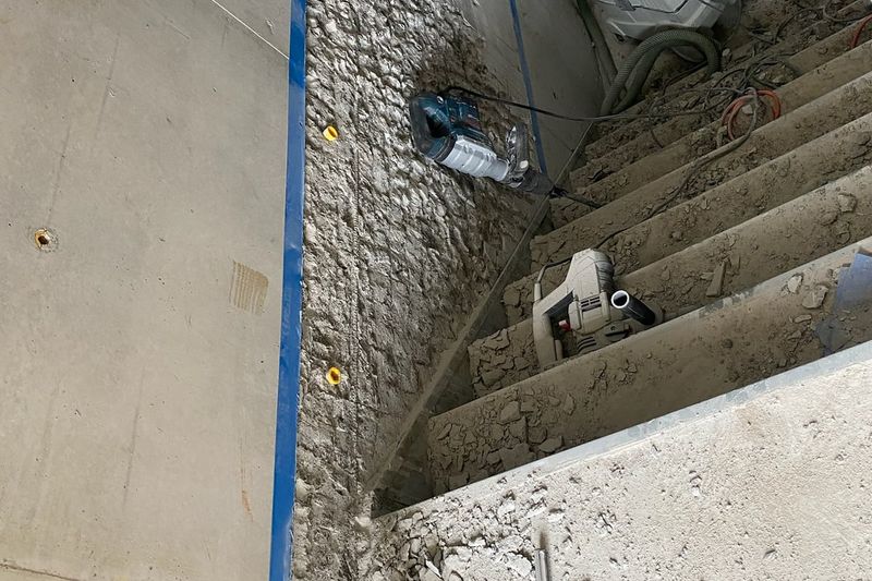 Completed structural repairs with invisible reinforcement