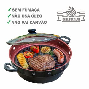 Churrasqueira de Fogão Grill Brasilar Antiaderente Sem fumaça