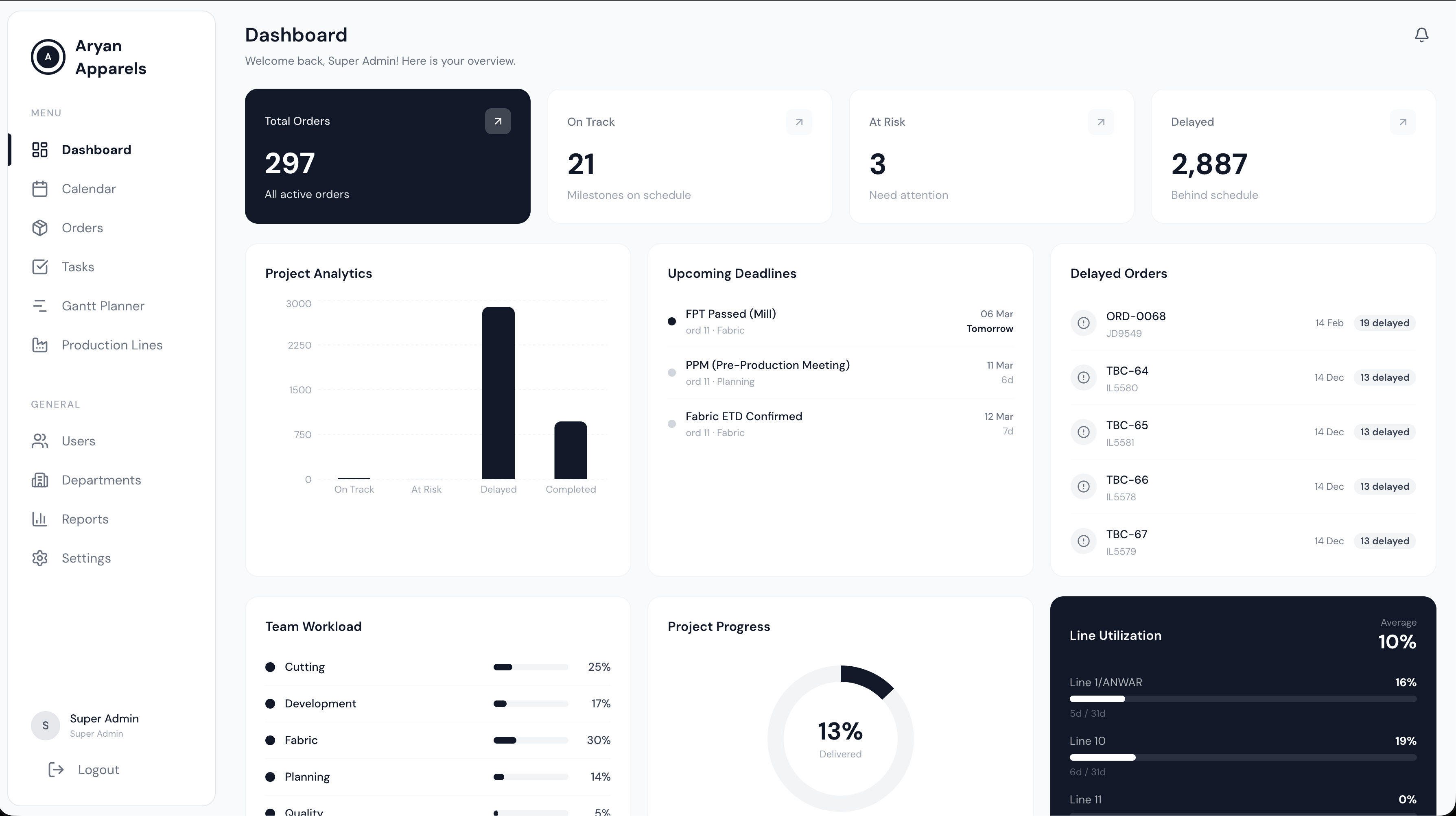 Factory OS Production Planning