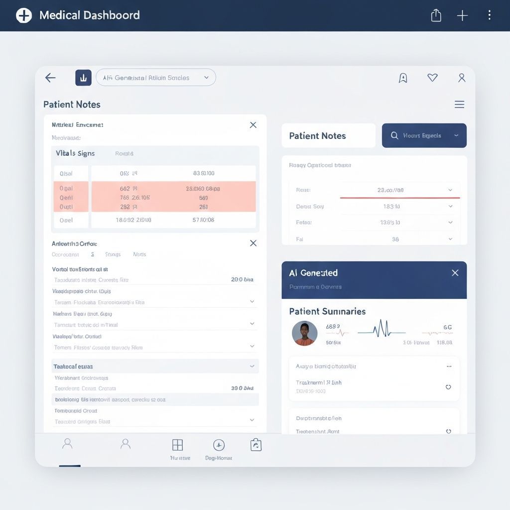 Medical dashboard with AI-generated notes