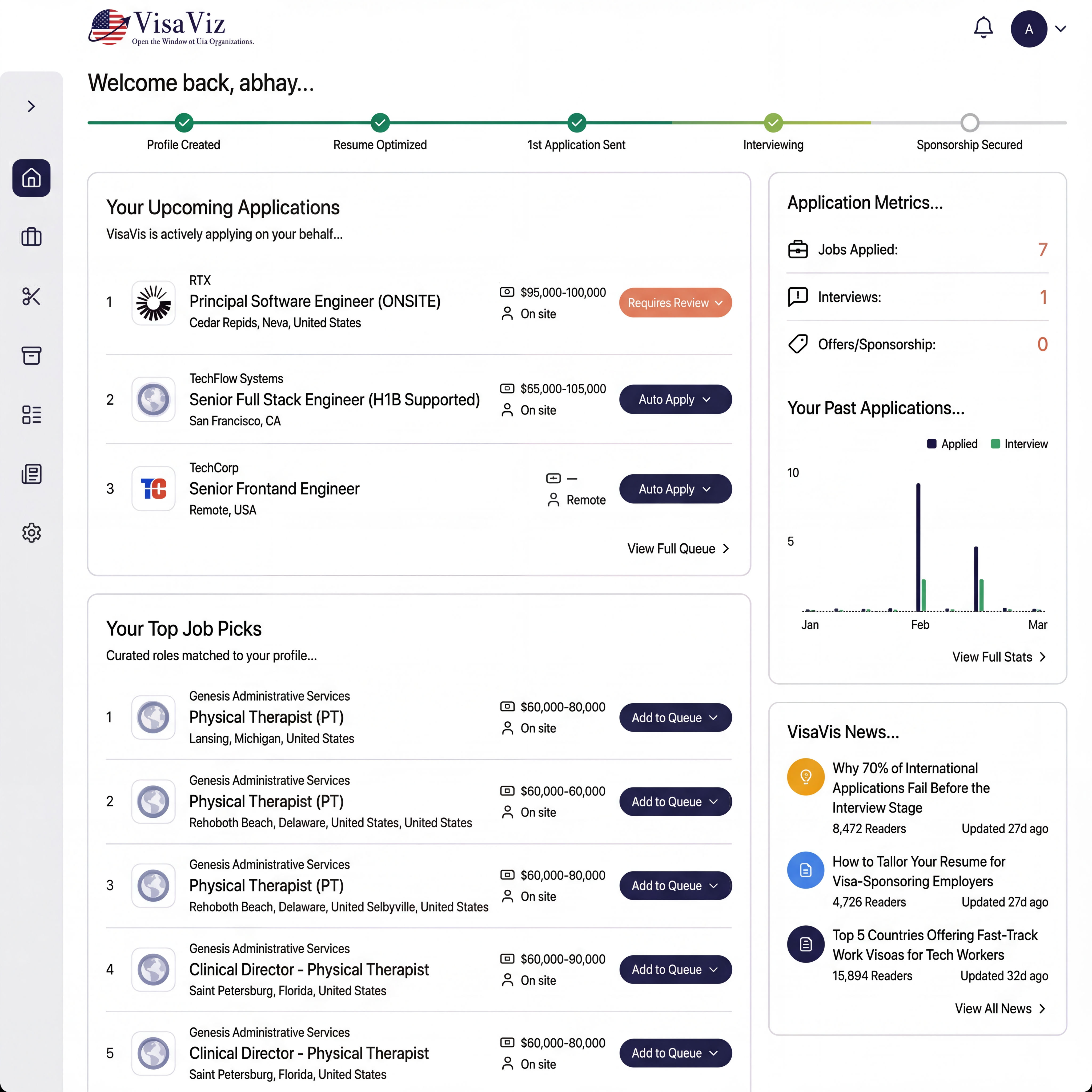 VisaViz Job Application Platform