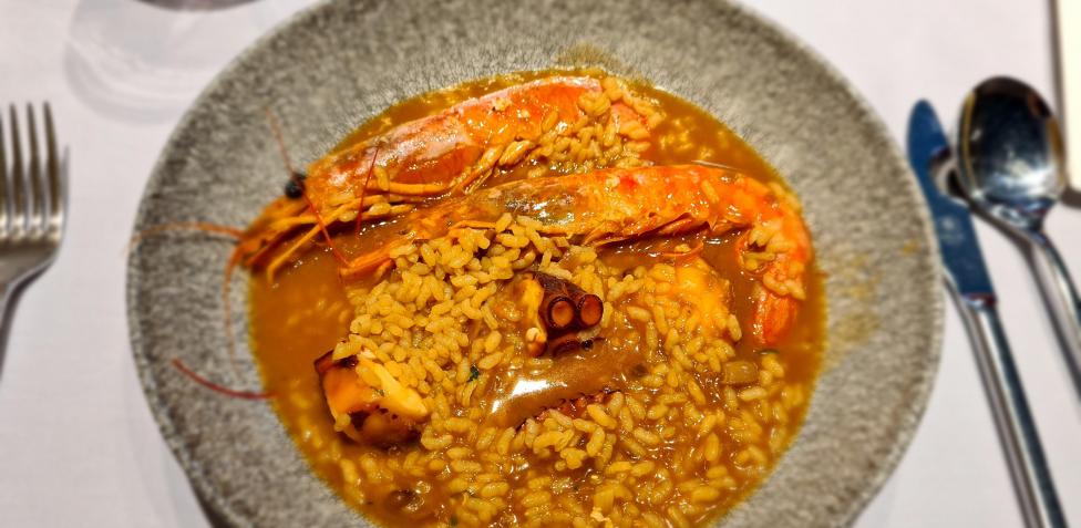 Cómo hacer arroz meloso con cigalas con Thermomix