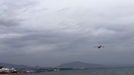 Impresionantes imágenes del escuadrón de hidroaviones en el incendio de Estepona
