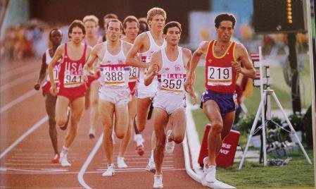 José Manuel Abascal, por delante de Coe, Cram y Ovett, en Los Ángeles 1984