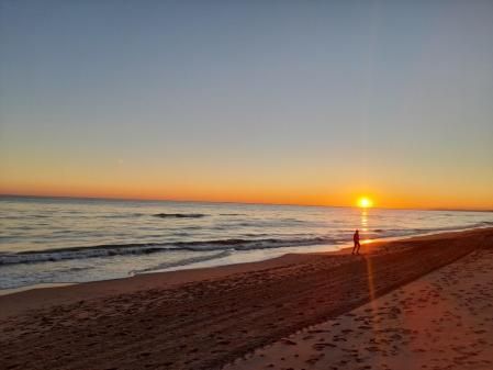 Postal invernal en la playa de Segur de Calafell.