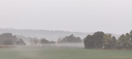 Paisaje de niebla en Sant Pere de Sallavinera.